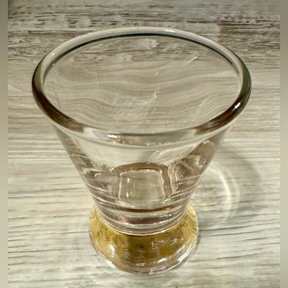 Vintage shot glass. The stem is plated with 22-karat gold.